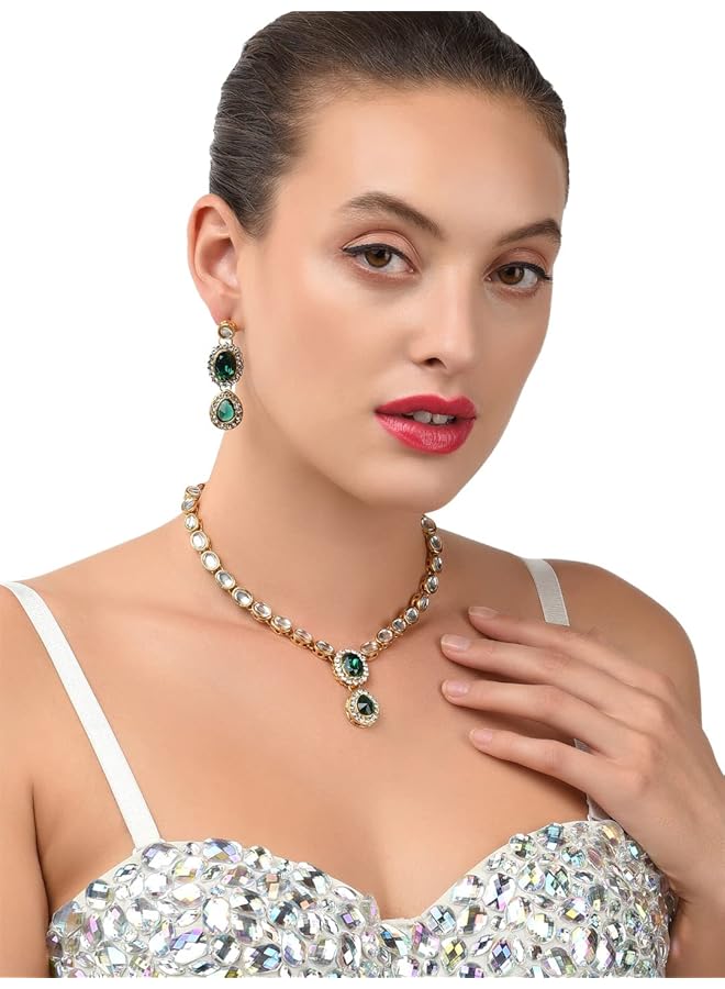 erorex Ethnic Jewelery Set For Women Golden Zpfk9597 - Image 4