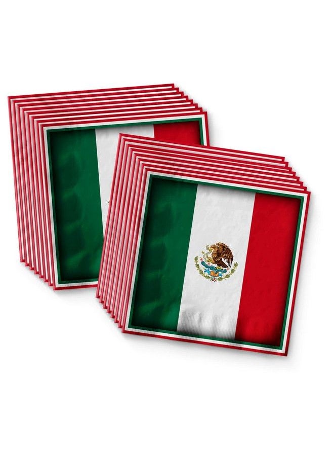 Birthday Galore - Mexico Flag Birthday Party Supplies Set Plates Napkins Cups Tableware Kit For 16 - Image 1