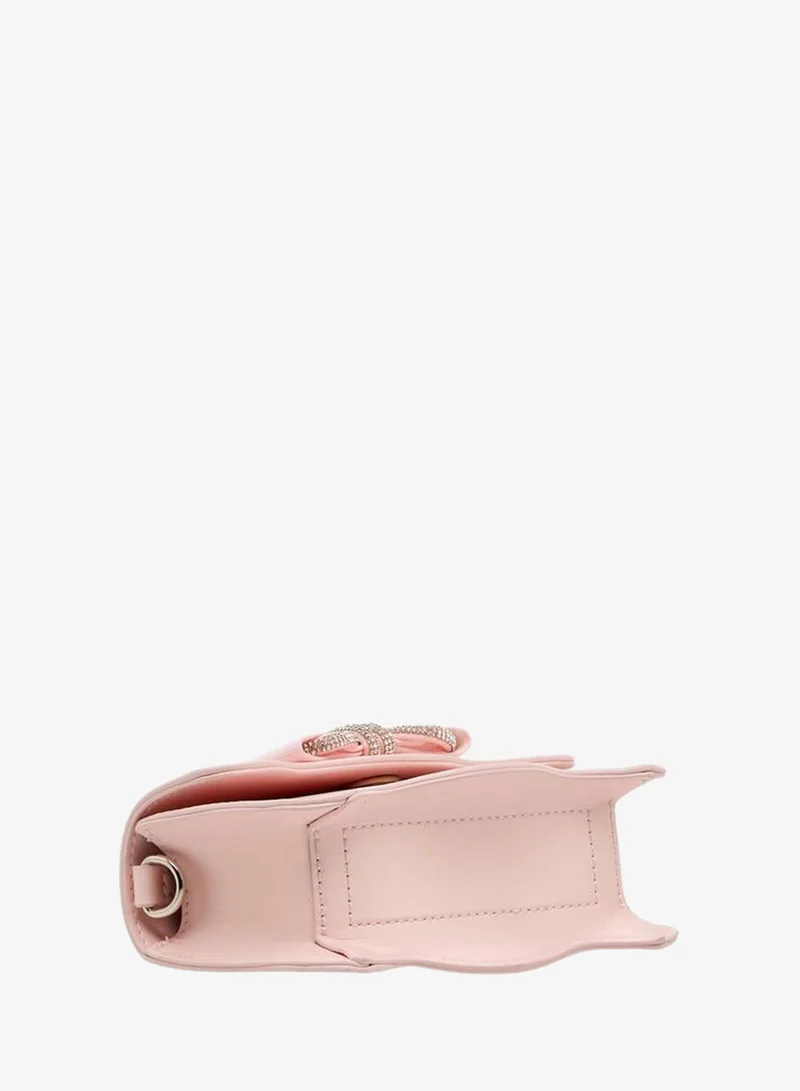 Celeste PINK Scalloped Bow Embellished Crossbody Bag with Chain Strap for Women | Best Price UAE