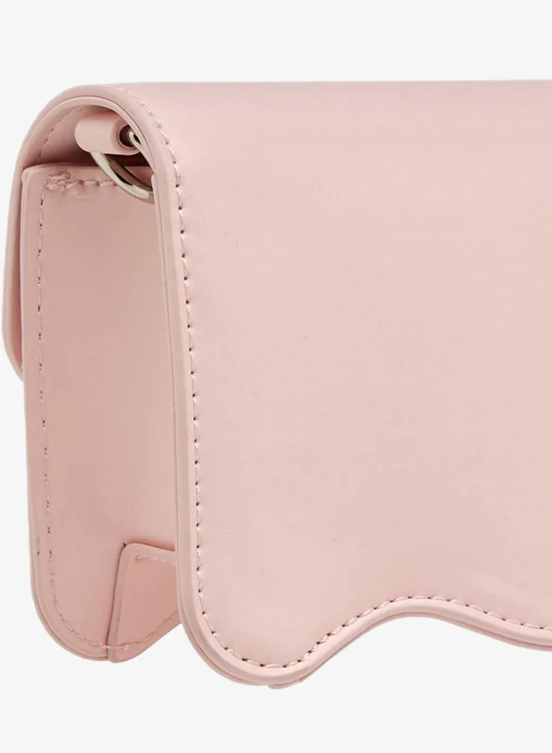 Celeste PINK Scalloped Bow Embellished Crossbody Bag with Chain Strap for Women | Best Price UAE