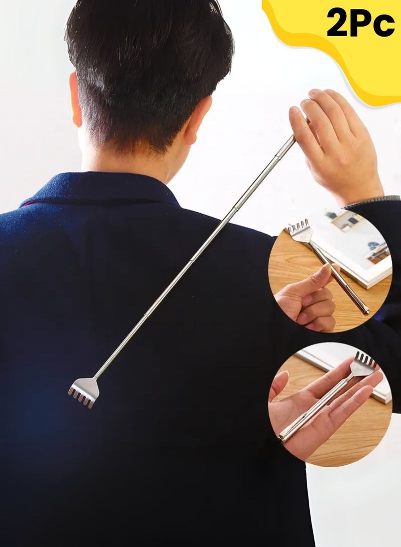 أداة تدليك الظهر تلسكوبية قابلة للتعديل من الفولاذ المقاوم للصدأ مع مخالب - أداة مدلكة مضادة للحكة قابلة للتمديد من قطعتين للجميع، مجموعة هدايا تدليك محمولة - Image 1