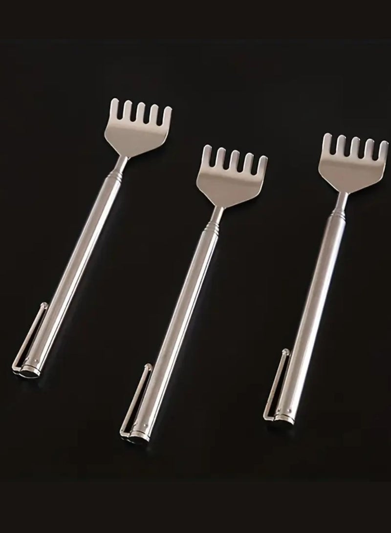 أداة تدليك الظهر تلسكوبية قابلة للتعديل من الفولاذ المقاوم للصدأ مع مخالب - أداة مدلكة مضادة للحكة قابلة للتمديد من قطعتين للجميع، مجموعة هدايا تدليك محمولة - Image 3