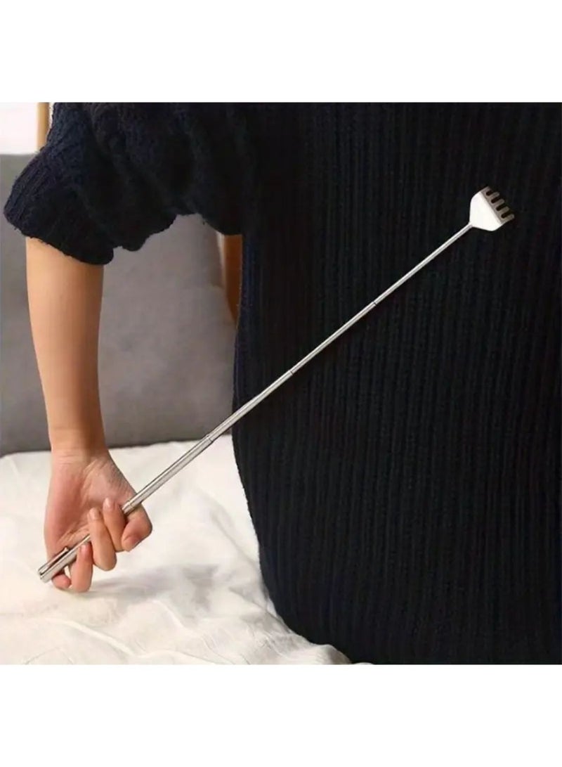 أداة تدليك الظهر تلسكوبية قابلة للتعديل من الفولاذ المقاوم للصدأ مع مخالب - أداة مدلكة مضادة للحكة قابلة للتمديد من قطعتين للجميع، مجموعة هدايا تدليك محمولة - Image 2