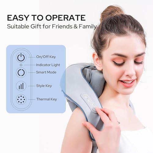 DADLM® Necck and Back Massager, Necck Massager with Heating, Body Massager for Body Aches and Pains Relief, Electric Wearable 5D Cervical Neck Massage Machine for Deep Tissue Neck, Back, Shoulders, Waist and Legs (Beige) - Image 4