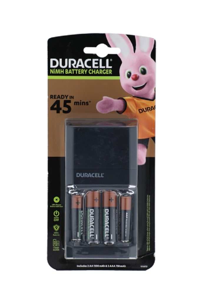 دوراسيل بطارية مكونة من 4 قطع مع شاحن بطارية NiMH متقدم