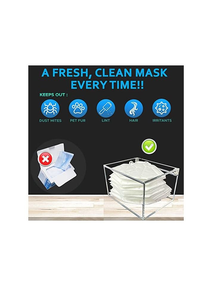 Creative Planet Creative Planet hygienic face mask storage box stylish transparent acrylic container organize and protect your masks (PRO-95)  - Image 3