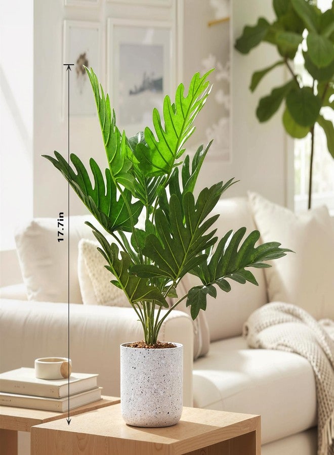GAOMON Artificial Plants Indoor 2 Pack,18'' Artificial Monstera Plant in White Pot for Home Decor - Image 2