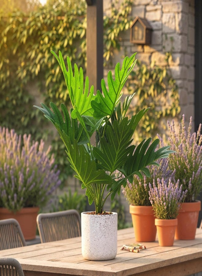 GAOMON Artificial Plants Indoor 2 Pack,18'' Artificial Monstera Plant in White Pot for Home Decor - Image 4