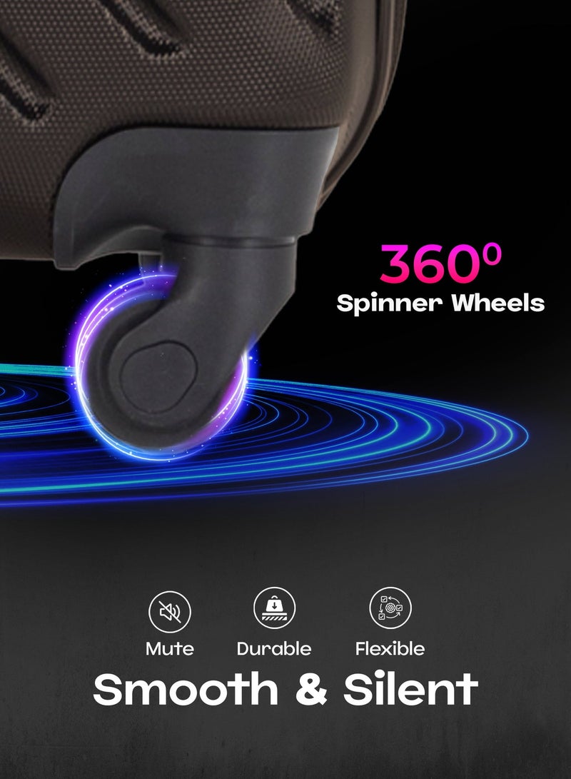 فيبتور 4 قطع هارد سايد سبينر مع مجموعة عربة أمتعة بقفل رقمي - Image 3