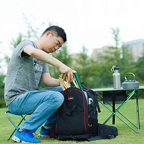 Aoutacc كرسي قابل للطي AOUTACC مع حقيبة حمل، قاعدة من سبائك الألمنيوم خفيفة الوزن، كرسي تخييم محمول للصيد في الهواء الطلق، التنزه، الرحلات، الشواء (أزرق، كبير-11.8"x11"x11.4") - Image 5