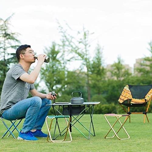 Aoutacc كرسي قابل للطي AOUTACC مع حقيبة حمل، قاعدة من سبائك الألمنيوم خفيفة الوزن، كرسي تخييم محمول للصيد في الهواء الطلق، التنزه، الرحلات، الشواء (أزرق، كبير-11.8"x11"x11.4") - Image 4