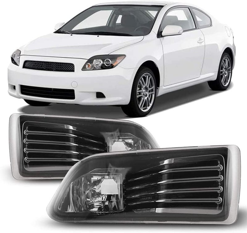 Winjet Compatible with [2005 2006 2007 2008 2009 2010 Scion tC] Driving Fog Lights + Switch + Wiring Kit (Smoke) - Image 1
