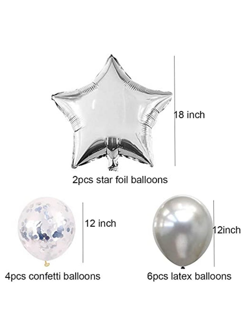 Mr. Penda Happy Birthday Balloons Decoration Set for Indoor and Outdoor Birthday Party Decorations (Silver)  - Image 2