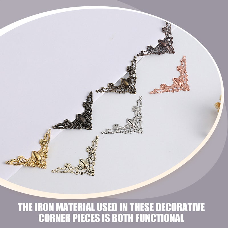 Box Corner Decor, Vintage-Inspired Iron Appliques for Furniture Enhancement - Image 4