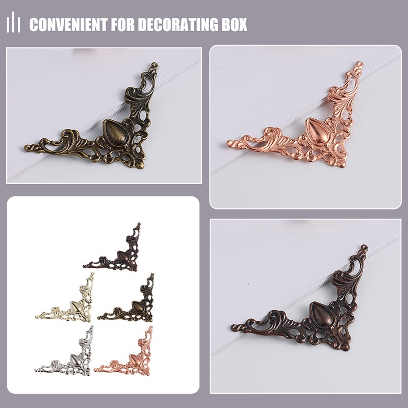 Box Corner Decor, Vintage-Inspired Iron Appliques for Furniture Enhancement - Image 3