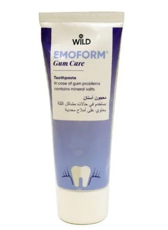 WILD WILD EMOFORM CUM CARE TOOTHPASTE IN CASE OF GUM PROBIEMS CONTAINS MINERA; SALTS 75ML  - Image 1