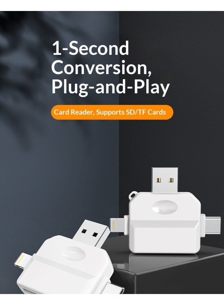 3-in-1 SD/TF Card Reader for iPhone, iPad, Android & PC – USB A / Type C / Lightning to SD & Micro SD Adapter, Plug & Play, High-Speed Data Transfer for Cameras, Phones & Tablets - Image 4