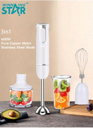 3 in 1 Blender with 304 Stainless Steel Blade Chopper Beaker Mixer and Blender White for Milkshake Smoothie Vegetable Juice - pzsku/Z8E693D5736933A3E0BF9Z/45/1747389506/81c07071-d75a-4f7f-942c-796130834bc5