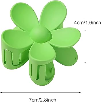 SquarezhenBo Wine Red Candy Colored Flower Claw Hair Clips Big Cute Thick Hair Clips with Sweet Floral Design - Image 3