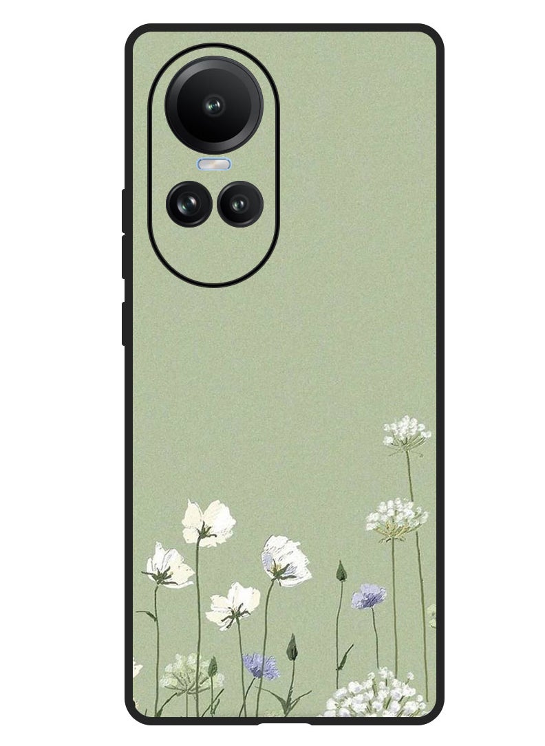 Theodor Protective Case Anti Scratch Shock Proof Bumper Cover For Oppo Reno 10/10 Pro White Flowers (2)  - Image 1