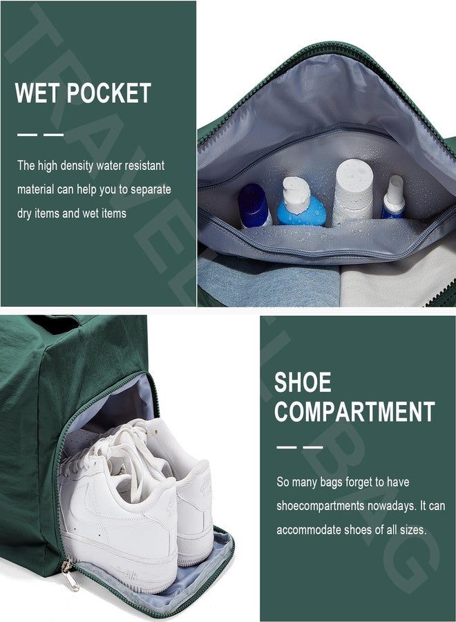 wassdins Small Gym Bag with Shoe Compartment, Workout Sport Duffle Bag for Women Travel, Waterproof Shoulder Overnight Bag Lightweight Carry on Tote Bag for Swim, Yoga, Dance - Image 4