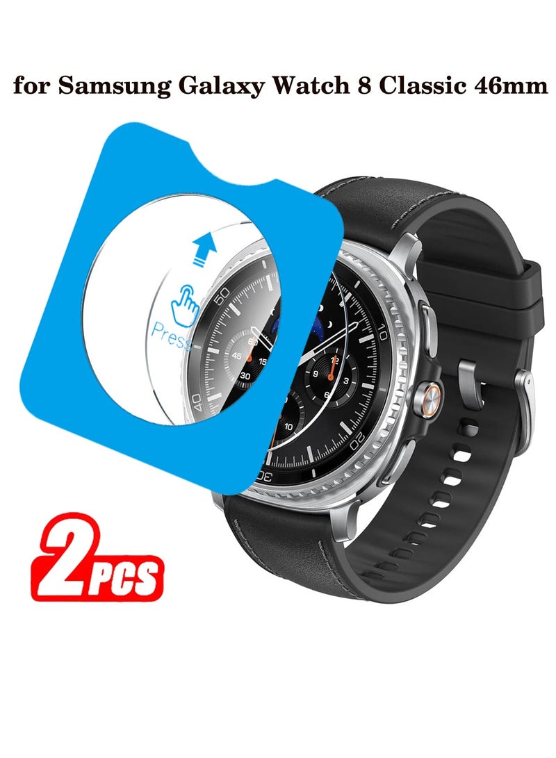 Youque 2 Pack for Samsung Watch 8 Classic 46mm Screen Protector Tempered Glass with Auto Alignment Tool, Anti-Shatter, Anti-Scratch, Bubble Free for Samsung Galaxy Watch 8 Classic 46mm Tempered Glass  - Image 1