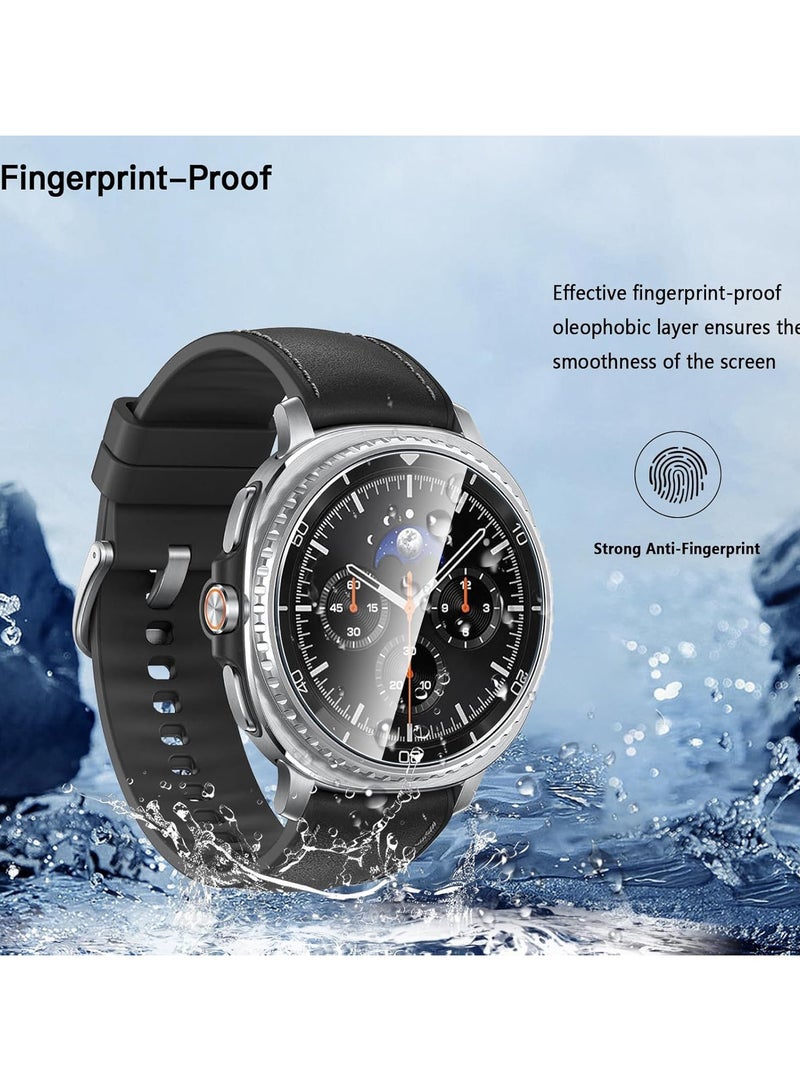 Youque 2 Pack for Samsung Watch 8 Classic 46mm Screen Protector Tempered Glass with Auto Alignment Tool, Anti-Shatter, Anti-Scratch, Bubble Free for Samsung Galaxy Watch 8 Classic 46mm Tempered Glass  - Image 2