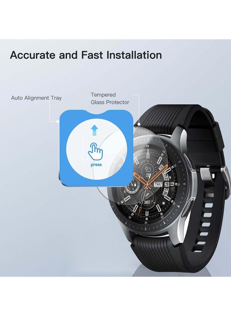 Youque 2 Pack for Samsung Watch 8 Classic 46mm Screen Protector Tempered Glass with Auto Alignment Tool, Anti-Shatter, Anti-Scratch, Bubble Free for Samsung Galaxy Watch 8 Classic 46mm Tempered Glass  - Image 4