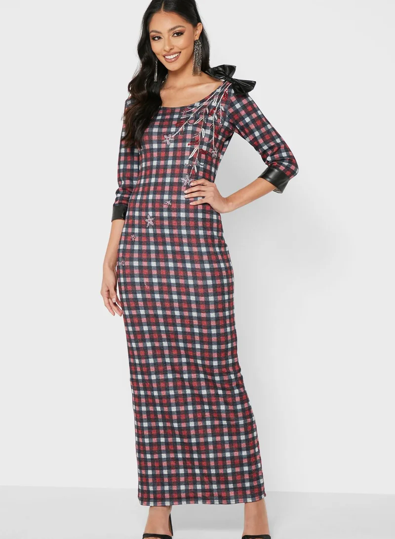 Fashion Trends by Suzy Matar Check Print Dress