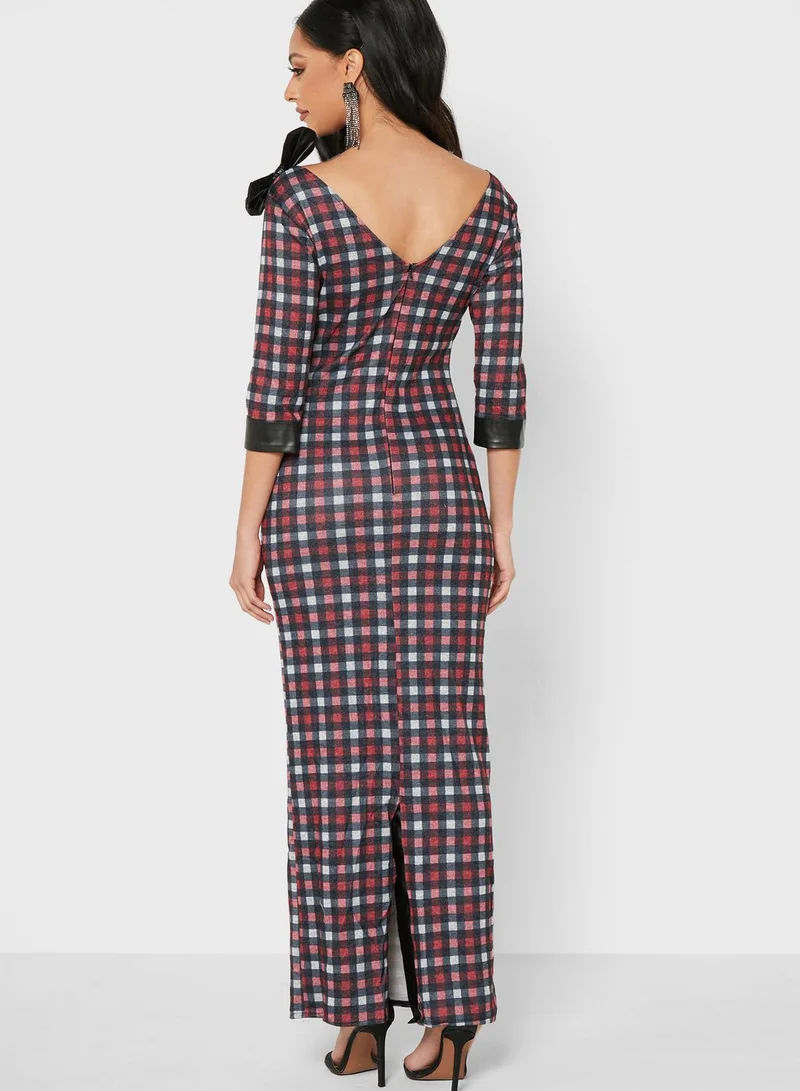 Fashion Trends by Suzy Matar Check Print Dress