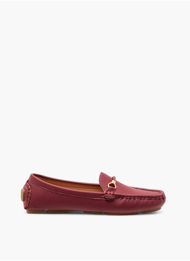 Le Confort Textured Slip-On Loafers with Metal Trim  - Image 3