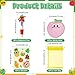 CY2SIDE Fruit Stationery Party Gift 12 Pack Fruit Stationery Gifts Set Include 4in1 Ballpoint Pens Sticky Notes Stickers and Organza Tutti Party Favors Goodie Bag Fillers for School Rewards - Image 4
