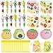 CY2SIDE Fruit Stationery Party Gift 12 Pack Fruit Stationery Gifts Set Include 4in1 Ballpoint Pens Sticky Notes Stickers and Organza Tutti Party Favors Goodie Bag Fillers for School Rewards - Image 2