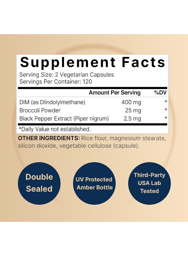 NatureBell DIM Plus as Diindolylmethane, DIM Capsules, DIM 300mg, 180 Counts, with Broccoli and Black Pepper for Better Absorption, 3 in 1 Formula, Highest Bioavailability, Supports Menopause Relief, No GMOs - Image 2