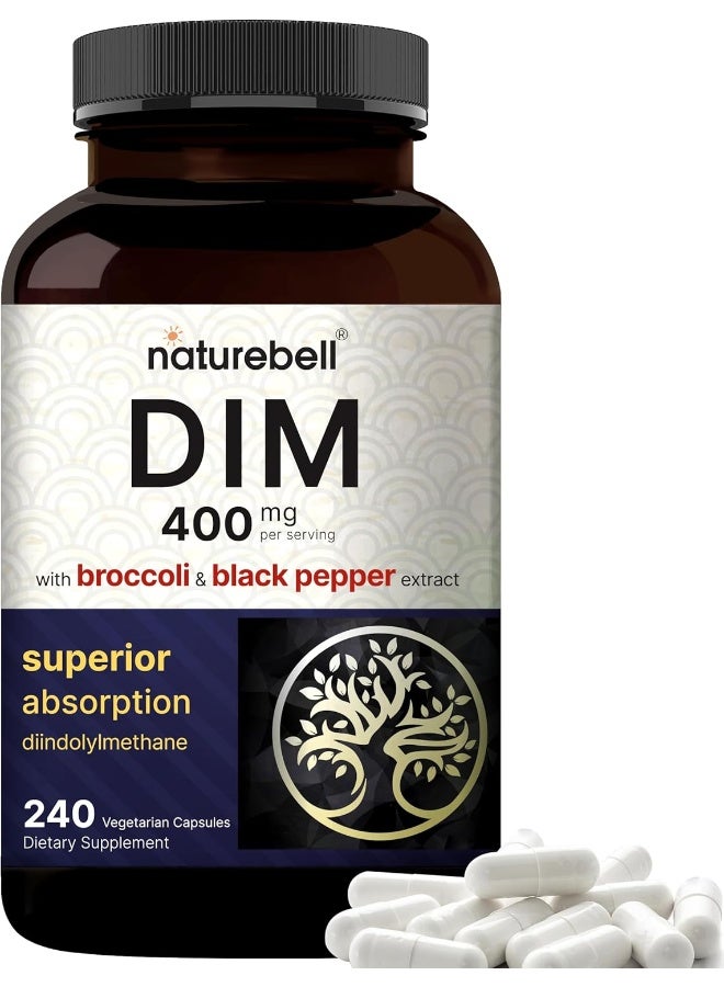 NatureBell DIM Plus as Diindolylmethane, DIM Capsules, DIM 300mg, 180 Counts, with Broccoli and Black Pepper for Better Absorption, 3 in 1 Formula, Highest Bioavailability, Supports Menopause Relief, No GMOs - Image 1