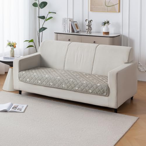 House of Quirk 'Mughal Series' Printed Quilted Sofa Cover for 1/2/3/4 Seater – Anti-Slip, Washable Couch Protector Slipcover (Three Seater, Neem Buti, 80x180 cm) - Image 1