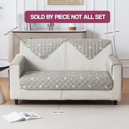 House of Quirk 'Mughal Series' Printed Quilted Sofa Cover for 1/2/3/4 Seater – Anti-Slip, Washable Couch Protector Slipcover (Three Seater, Neem Buti, 80x180 cm) - Image 5