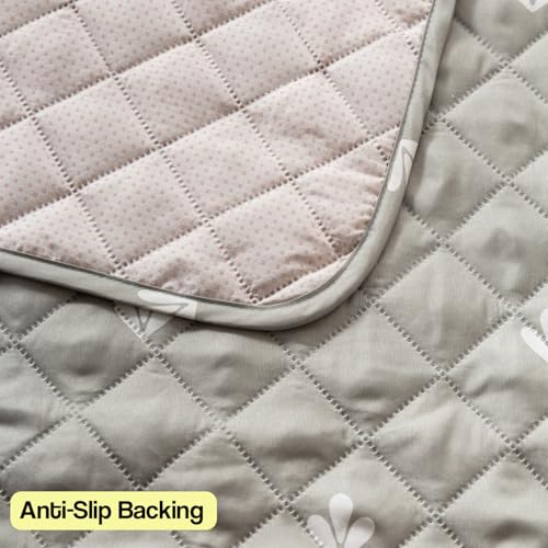 House of Quirk 'Mughal Series' Printed Quilted Sofa Cover for 1/2/3/4 Seater – Anti-Slip, Washable Couch Protector Slipcover (Three Seater, Neem Buti, 80x180 cm) - Image 2