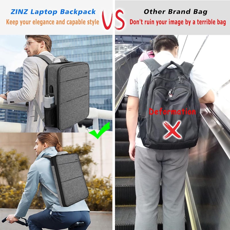 ZINZ Slim & Expandable Laptop Backpack 15 15.6 16 Inch Case, Water Resistant Travel Backpack Compatible with MacBook Pro/Neo 16" 15", Dell XPS 15 16 and Most 15" 15.6" 16" Notebooks - Image 2
