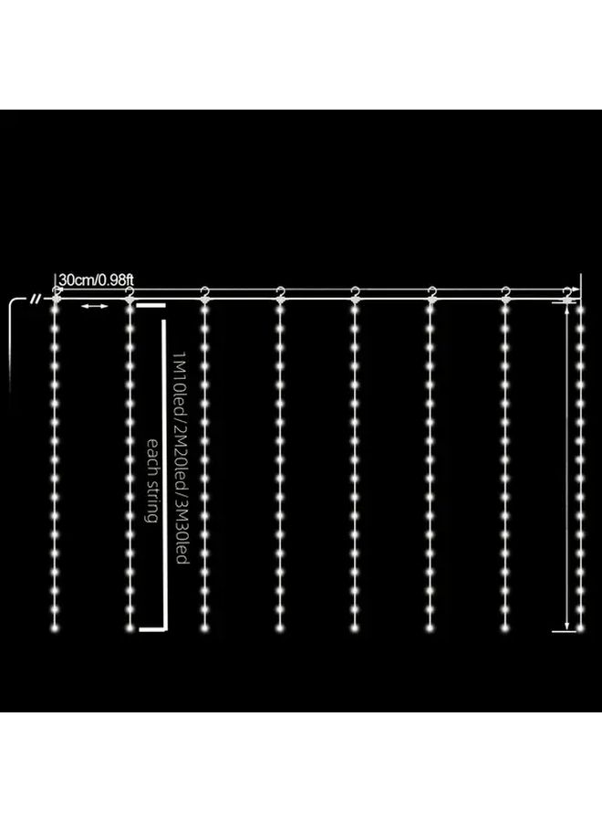 Solar String Lights 200 LED Multicolor 3X2M Rechargeable Battery For Outdoor Decor - Image 3