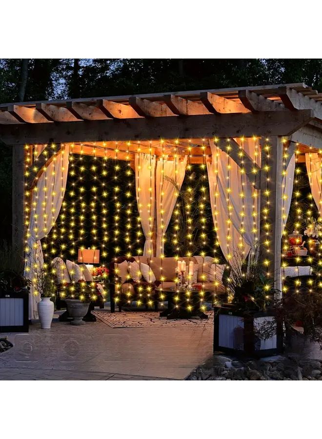 Solar String Lights 200 LED Multicolor 3X2M Rechargeable Battery For Outdoor Decor - Image 5