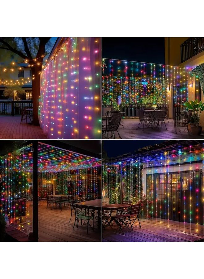 Solar String Lights 200 LED Multicolor 3X2M Rechargeable Battery For Outdoor Decor - Image 4