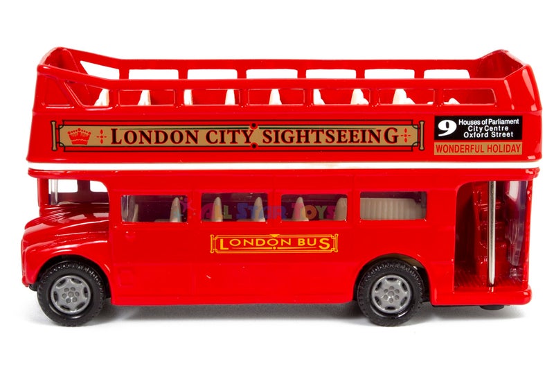 MOTORMAX London Double Decker Bus Open Top, Red - Motormax 76008 - 4.75" Diecast Model Toy Car - Image 5