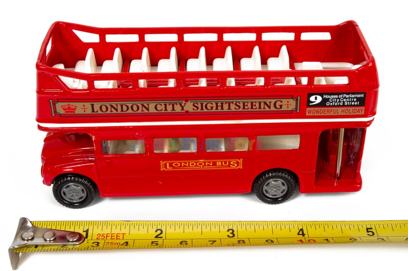 MOTORMAX London Double Decker Bus Open Top, Red - Motormax 76008 - 4.75" Diecast Model Toy Car - Image 3