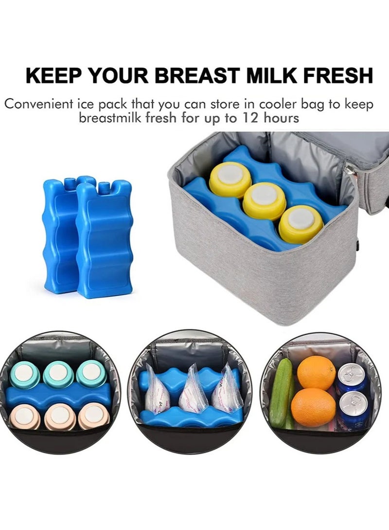 كينجمازي حقيبة مضخة الثدي مزدوجة الطبقة مع حزمة الثلج ، مبرد حليب الأم ومقسام مقاومة للرطوبة للتمريض والأمهات العاملات ، الرمادي - Image 3