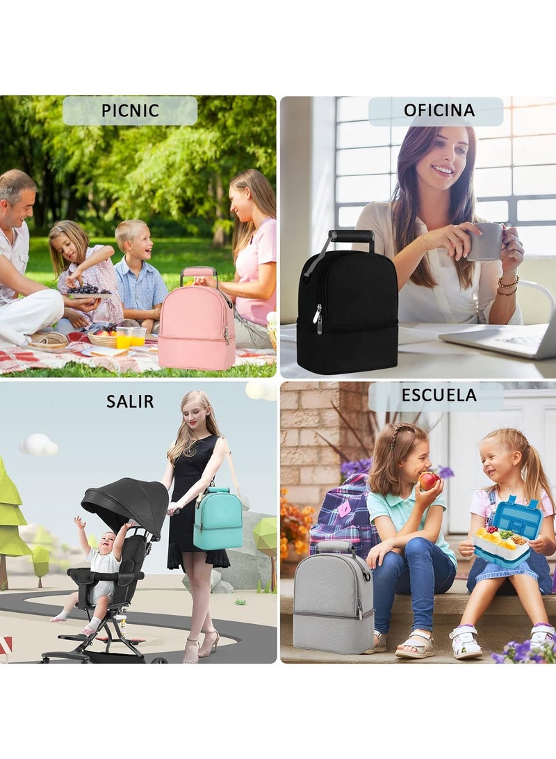 كينجمازي حقيبة مضخة الثدي مزدوجة الطبقة مع حزمة الثلج ، مبرد حليب الأم ومقسام مقاومة للرطوبة للتمريض والأمهات العاملات ، الرمادي - Image 5