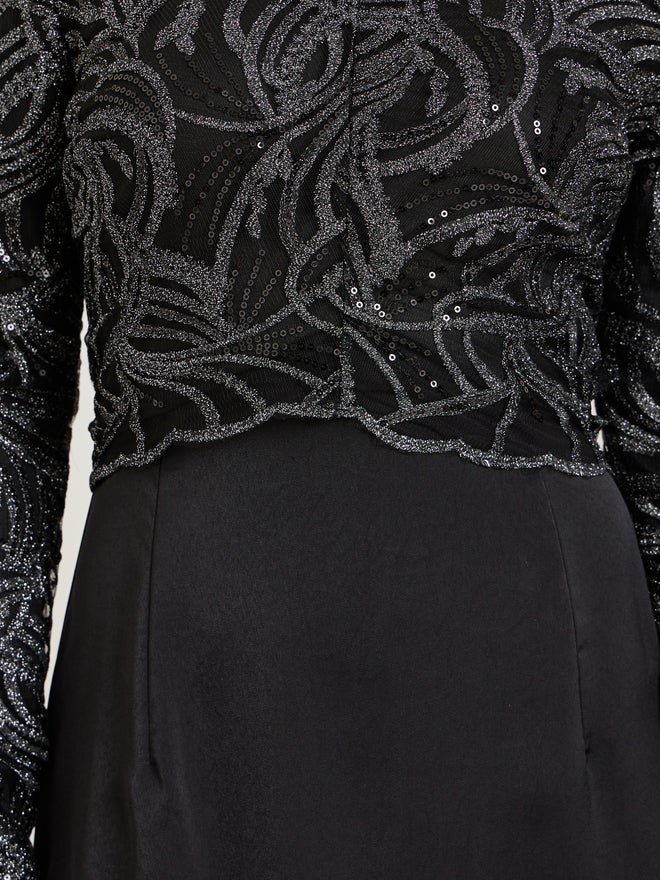 Styli Women Off Shoulder Embellished Maxi Party Dress - Image 4