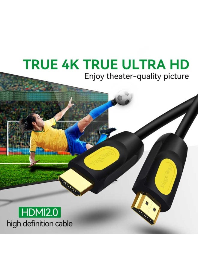 فيج جيج كابل VegGieg 4K HDMI 2.0 UHD (نحاس خالٍ من الأكسجين) - 18 جيجابت في الثانية، 4K بتردد 60 هرتز، HDR، ARC، ثلاثي الأبعاد، HDCP 2.2 أسود، 5 متر - Image 3