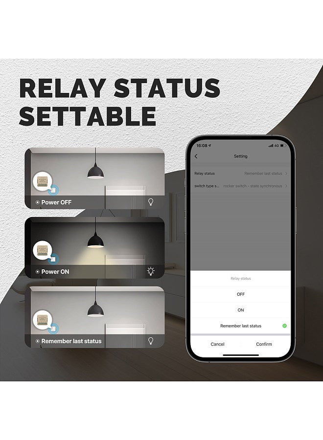 Tuya WiFi Intelligent Switch Dimmer DIY Module Light Switch Mobilephone APP Remotely Control Activate Home Devices Compatible with Alexa and Google Assistant for Voice Control
