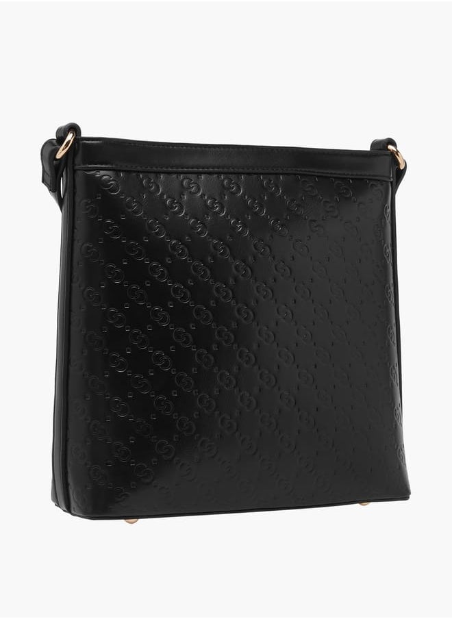 Celeste Women Monogram Embossed Crossbody Bag with Adjustable Strap  - Image 3